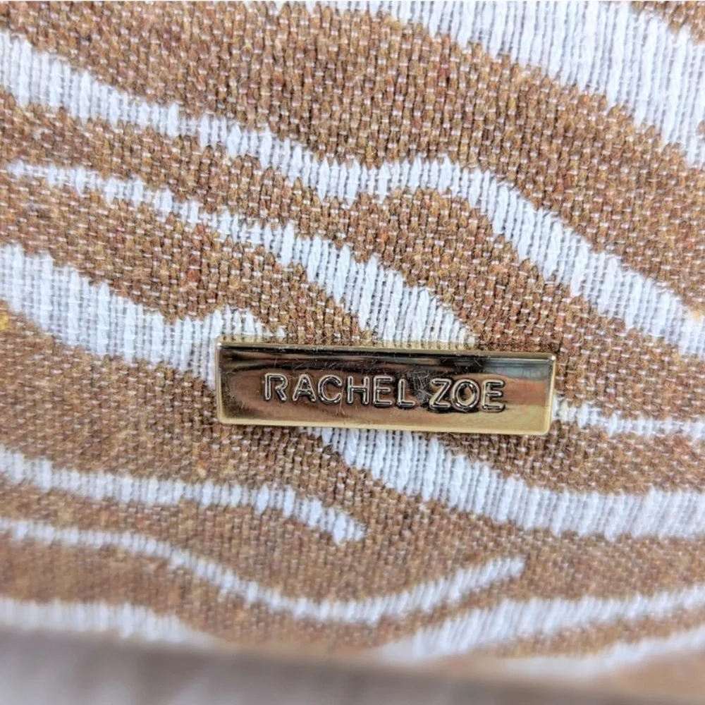 Rachel Zoe Zebra Print Tan Hobo Bag Leather Trim
